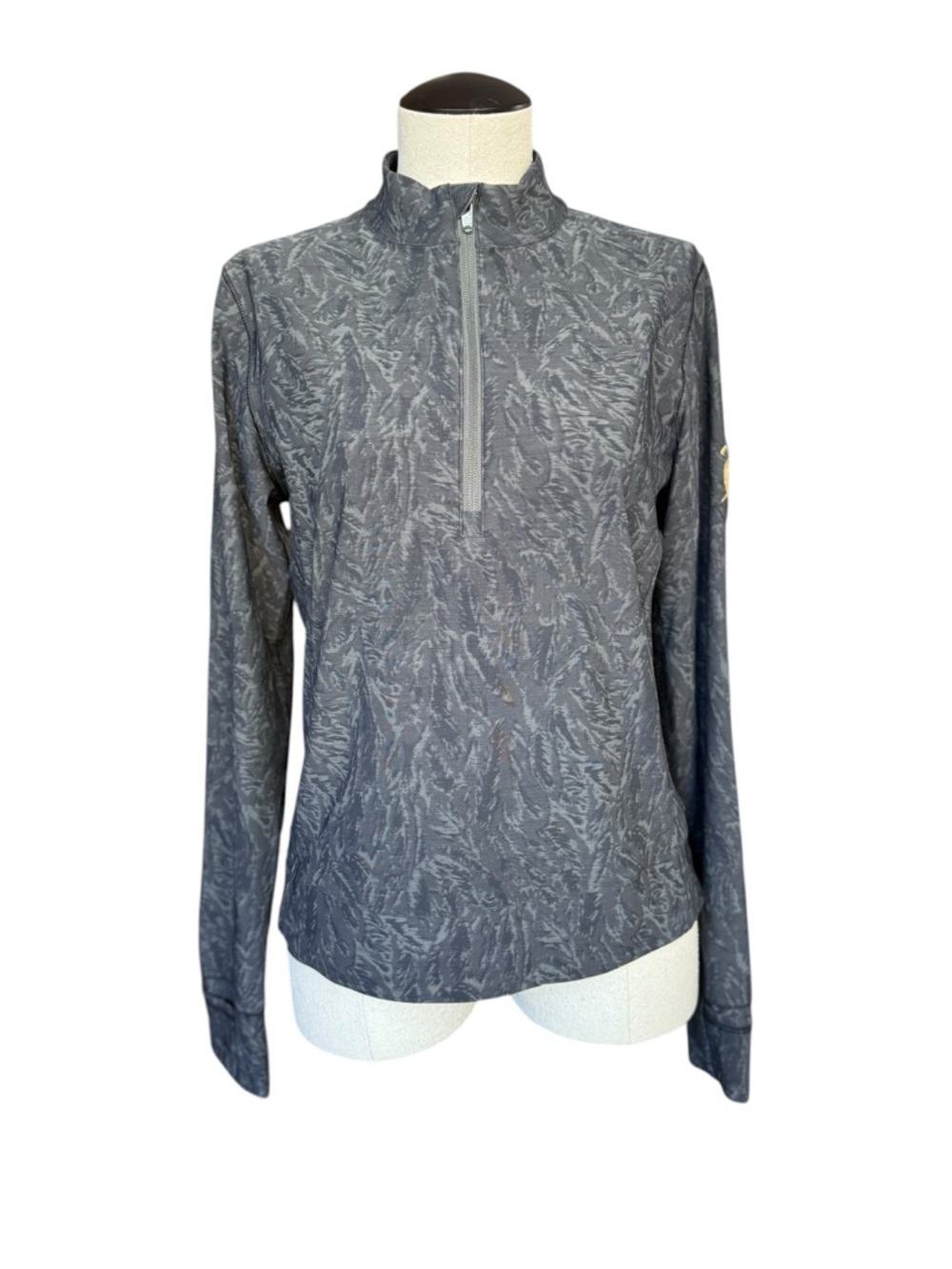 Greyson Womens M Halley Quarter Zip Lightweight Athletic Pullover Feather Print